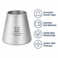 Réducteur excentrique en acier au carbone, à souder bout à bout, à face plate, pour ligne de collecte d'huile et de gaz, SCH40 SCH80 ASME B16.9 ASTM A234 WPB