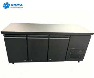 Mesa de Trabajo Refrigerada de Color Negro <span class=keywords><strong>para</strong></span> Hotel, Restaurante, <span class=keywords><strong>Cocina</strong></span>, con Descongelación Automática, Revestimiento Higiénico, Refrigerador Comercial - Product Image 1