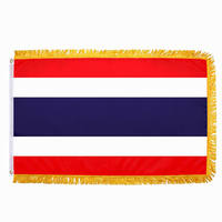 Maßgefertigte Flagge 3x5 ft Polyester Thailändische Flagge mit Goldfransen, Thailand König Geburtstag Indoor Parade Zeremonie Banner