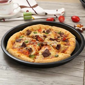 <span class=keywords><strong>7</strong></span>-Zoll-schwarze Antihaft-Pizza-Tablett verdickte hohe Scheibe zum Backen und Kuchen Haushalts backwerk zeug - Product Image 1
