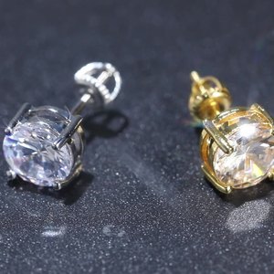 <span class=keywords><strong>Pendientes</strong></span> de Zirconia Redondos Grandes Clásicos, Listos para Venta al por Mayor para Niños - Product Image 5