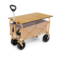 Chariot pliant multifonction robuste avec porte-gobelets et quatre roues, grande capacité, pour usage extérieur