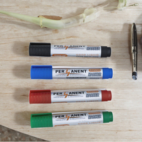 Fenlot 4 pièces ensemble stylo marqueur permanent à alcool non toxique couleur internationale étanche fournitures de bureau promotionnelles en plastique