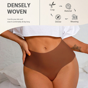 DGCHIC Logotipo personalizado Ropa Interiores Bragas <span class=keywords><strong>Por</strong></span> Mayor Corte láser Seda de hielo Sin costuras Cintura media Bikini Bragas Hipster - Product Image 3