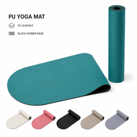 Tapis de yoga en caoutchouc PU 4,5 mm 183x68 cm, demi-rond à une extrémité arquée, absorbant la transpiration, antidérapant, pour Pilates, logo personnalisé, fournisseur OEM