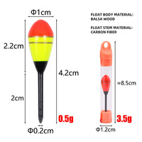 Flotteurs de pêche portables en bois de balsa de 1,65 pouce, 5 couleurs, pour la pêche en lac et en eau douce, accessoires de pêche en plein air