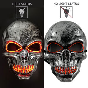 Halloween Squelette Masque Complet Glowing Horror Head Cosplay <span class=keywords><strong>Accessoire</strong></span> Prop Plastique Chapeaux Déguisement pour la Nuit - Product Image 5
