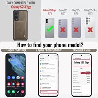 Casing Dompet Lantu Kompatibel Magsafe Samsung Galaxy S25 Edge dengan Tempat Kartu Magnetik, Pemblokir RFID, dan Penyangga Lepas Pasang