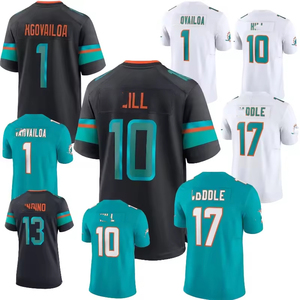 <span class=keywords><strong>Maillot</strong></span> de <span class=keywords><strong>football</strong></span> américain personnalisé de haute qualité, style Miami <span class=keywords><strong>Dolphins</strong></span>, cousu # 1 # 10 # 13 # 17 # Uniforme de sport en polyester avec numéro et nom 99 - Product Image 3