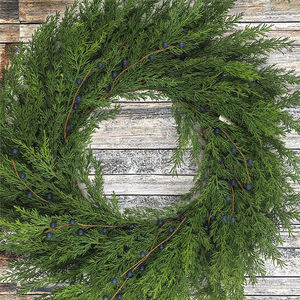 Couronne de cèdre de Noël de style nordique guirlande artificielle signe de porte d'entrée - Product Image 6