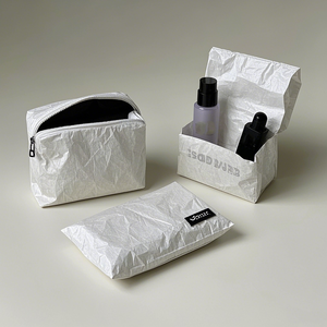 Custom Waterproof Dupont Paper Recycle Travel Toiletry Wash Make Up <strong>Bags</strong> Zipper Makeup Dupont Pouches Tyvek <strong>Cosmetic</strong> <strong>Bag</strong> - Product Image 5