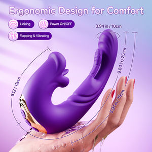 Vibratore <span class=keywords><strong>Dildo</strong></span> 3 in 1 con Controllo APP per Stimolazione Linguale e Clitoridea, Giocattolo Sessuale per Masturbazione Femminile, Vibratore <span class=keywords><strong>Dildo</strong></span> Anale e Clitorideo - Product Image 6