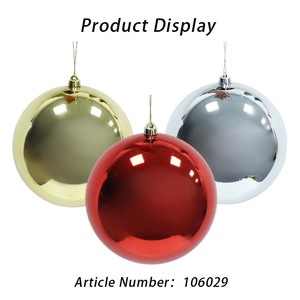 Chất Lượng Cao Lấp Lánh Lớn 25Cm Màu Đỏ Vàng & Bạc Cây Giáng Sinh Mạ Điện Bóng Treo Trang Trí <span class=keywords><strong>Xmas</strong></span> Home Đảng Trang Trí Nội Thất - Product Image 4