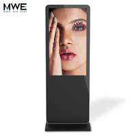 Écran d'affichage numérique de 55 pouces Écran tactile Kiosque Full High Definition Lcd Lecteur Android Interactif Verre trempé Support de sol