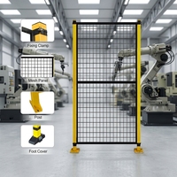 Clôture de sécurité industrielle robuste jaune et noire, facile à installer, pour robot professionnel, usage intensif