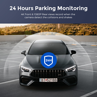 AZDOME M300S Caméra de voiture double 2ch Wifi Commande vocale DashCam 360 Rotation WDR avec Super Vision nocturne Caméra de tableau de bord avant et arrière 4K