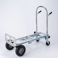 Chariot pliable 4-en-1 robuste de 1000 lb de capacité 10 \ "plate-forme de brouette de camion de main en aluminium solide en caoutchouc pour entrepôt