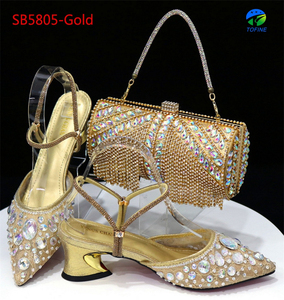 Scarpe Tofine esclusive e borsa tacco basso belle scarpe abbinate <span class=keywords><strong>Chic</strong></span> borsa a catena per la signora - Product Image 5
