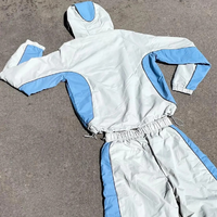 Survêtements Personnalisés d'Usine OEM, Veste Légère Zippée Brodée, Pantalon de Survêtement en Nylon Color Block, Coupe-Vent pour Homme
