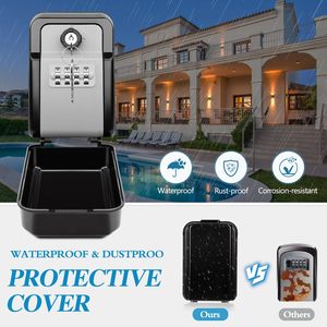 BBDHOME Modern Anti-theft 4-Digit Combination Password Double Opening Outdoor Waterproof Aluminum Alloy <strong>Key</strong> <strong>Lock</strong> <strong>Box</strong> - Product Image 4
