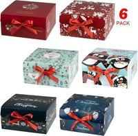 Boîte cadeau personnalisée de luxe avec couvercle et base, impression logo en relief, cadre photo, ruban rouge, emballage de Noël coloré pour bougies