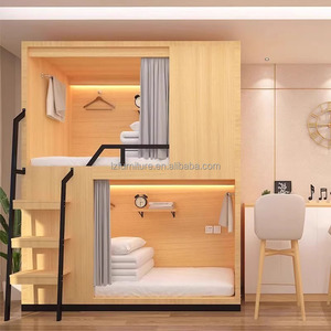 Space Capsule Bunk Bed Youth Hostel Solid Wood Double Deck Youth Hostel High and Low Dormitory Apartment Full Bed - Product Image 6