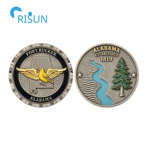 Moneda Conmemorativa Personalizada con Mapa de Alabama, Bandera, Recuerdos de las Fuerzas Veteranas, Medallón, Moneda de Desafío Personalizada de Alabama - Product Image 2