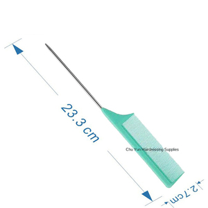 <span class=keywords><strong>Pettine</strong></span> in Plastica con Denti Fini Antistatici in Metallo per Acconciature e Styling Professionale - Product Image 6