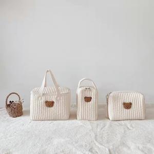 ポータブル赤ちゃんおむつキャディオーガナイザーMommyおむつバッグロープ付きコットンバスケットナイロンフェルト保管価格トートバッグ - Product Image 6