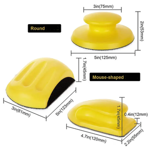 PU 폼 후크 및 루프 샌딩 백패드 <span class=keywords><strong>3</strong></span> 인치 원형 노란색 핸들 패드 - Product Image 6
