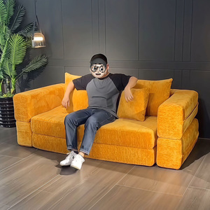Canapé-<span class=keywords><strong>lit</strong></span> convertible moderne en tissu, sans structure, pour salon, avec mousse compressée, mobilier de Chine - Product Image 4