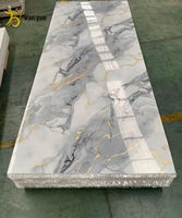Panneau en marbre UV super luxueux 1220*2440*3mm Facile à installer pour la décoration intérieure