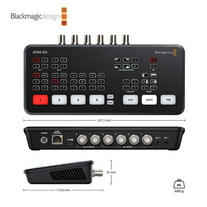 Blackmagic <span class=keywords><strong>Atem</strong></span> <span class=keywords><strong>Sdi</strong></span> <span class=keywords><strong>Extreme</strong></span> <span class=keywords><strong>Iso</strong></span> Guía de transmisión en vivo Estación de conmutación de entrada <span class=keywords><strong>SDI</strong></span> de 4/8 canales - Product Image 3