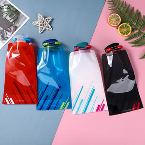 DD2006 Novelty <b>Custom</b> Logo Sport Cycling Collapsible Straw Type <b>Water</b> Container Bag <b>Bottle</b> Pouch Plastic Storage <b>Water</b> Jug - Product Image 2