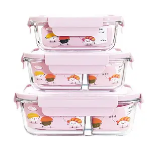 Pyrex 860ml glass food lunchbox with custom lid