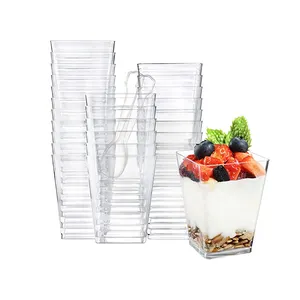 Прямая Продажа с фабрики 160 мл/5 унций фруктовая чашка для торта контейнер для еды прозрачный высококачественный пластиковый упаковочный десертный желе чашка Тирамису