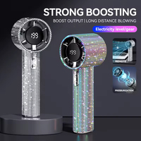Ventilateur de poche portable mini diamant brillant rechargeable par USB, idéal pour une utilisation personnelle en extérieur ou au bureau