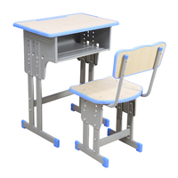 Ensemble de bureau et de chaises modernes pour étudiant, une place, mobilier scolaire en métal pour salle de classe, chambre, salon ou extérieur