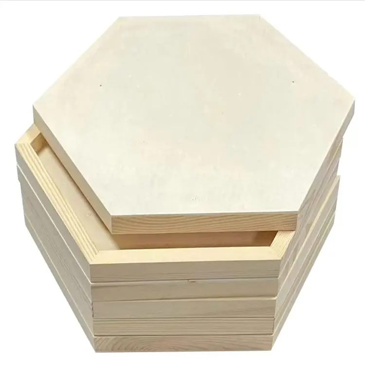 ZH और कला 12x14 में लकड़ी के पैनल के लिए बोर्डों लकड़ी षट्भुज आकार कैनवास चित्र शिल्प