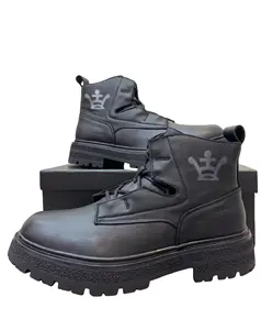 Zapatos de negocios al aire libre botas de hombre moda Zapatos casuales zapatillas de deporte de cuero genuino caminar correr hombres zapatos de oficina LOGO