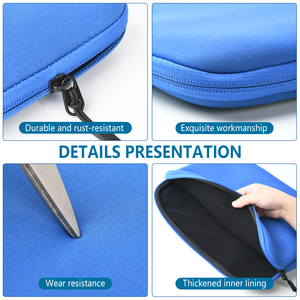Tùy chỉnh <span class=keywords><strong>Neoprene</strong></span> màu xanh 11-15.6 inch máy tính xách tay tay áo trường hợp bảo vệ máy tính xách tay mang <span class=keywords><strong>ipad</strong></span> túi máy tính chống sốc Túi - Product Image 4