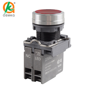 Oshangming Transparent <strong>Button</strong> with Light and Metal Head Red Color NC - Product Image 1