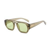 Lunettes de soleil tendance vertes, orange et noires effet écaille, verres teintés UV400, monture à double pont en plastique, unisexe