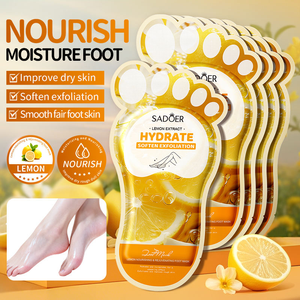 Masque exfoliant pour les pieds aux fruits (fraise, noix de coco, pêche) – Élimination des peaux mortes et des callosités – Soin des pieds secs – <span class=keywords><strong>Pédicure</strong></span> spa à <span class=keywords><strong>domicile</strong></span> - Product Image 6