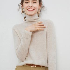 Pull à col roulé en laine <span class=keywords><strong>mérinos</strong></span> Pure pour <span class=keywords><strong>femme</strong></span>, nouveau Design, automne hiver 100% - Product Image 2