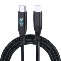 Cable de Datos USB C con Pantalla LED OEM, 60W, 480Mbps, Trenzado de Nailon, Carga Rápida PD 3A, Cable de Carga al por Mayor para iPhone 15 16