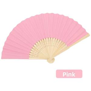 Abanico Plegable de Bambú Hecho <span class=keywords><strong>a</strong></span> <span class=keywords><strong>Mano</strong></span>, Ecológico, Personalizable, Multicolor, con Decoración Pintada en Tela Lisa, Venta al Por Mayor - Product Image 4