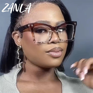 Thời Trang Quá Khổ Vuông Đinh Tán Chống Ánh Sáng Màu Xanh Kính Đọc Sách Phụ Nữ 2024 Thương Hiệu Sang Trọng Màu Xanh Lá Cây Leopard Quang Kính Máy Tính - Product Image 3