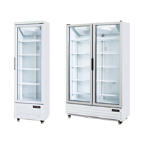 Réfrigérateur vertical de supermarché à porte vitrée pour boissons, vitrine réfrigérée pour boissons, réfrigérateur Coca-Cola à porte vitrée