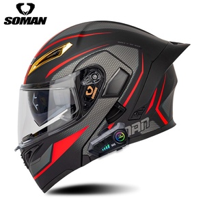 หมวกกันน็อคเต็มใบ <span class=keywords><strong>SOMAN</strong></span> HD SM955-S พร้อมกระจกสองชั้น เลนส์คู่ ดีไซน์ปีกหลังขนาดใหญ่ วัสดุ ABS ได้รับการรับรองมาตรฐาน 3C สำหรับขับขี่มอเตอร์ไซค์ - Product Image 4